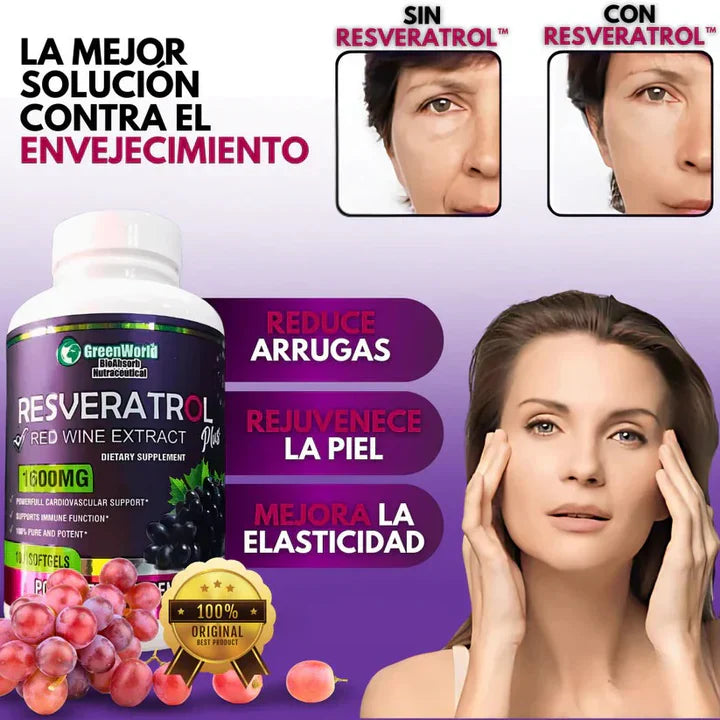RESVERATROL B PLUS™ ANTIEDAD - OFERTA SOLO POR HOY + ENVÍO GRATIS